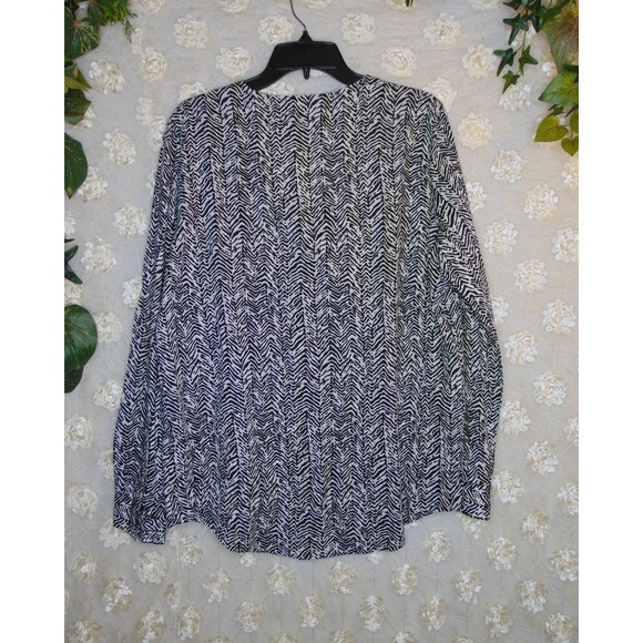 Joe Fresh | Women's Long Sleeve Blouse Zebra Print 100% Cotton Size Large - Picture 2 of 4